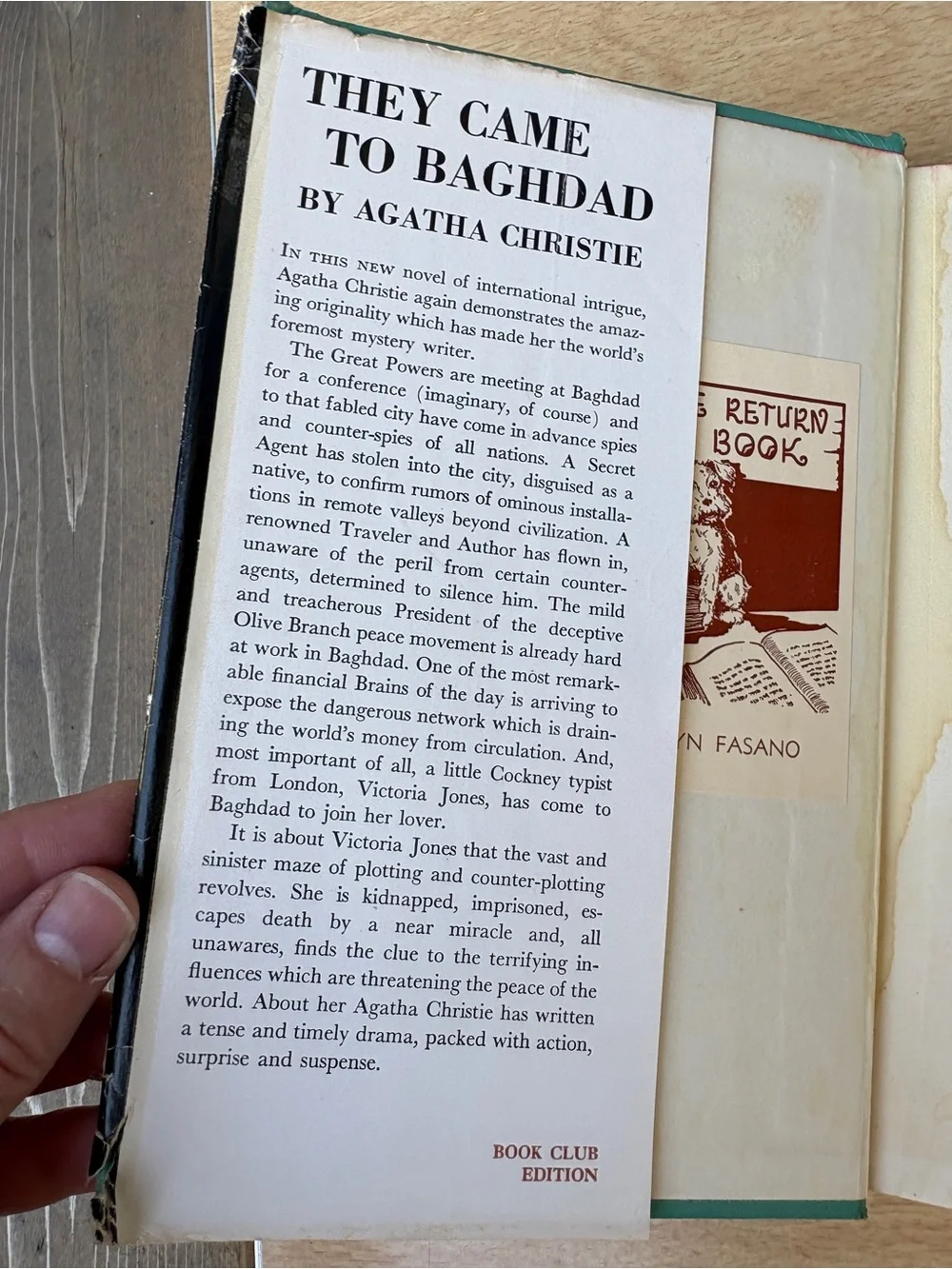 Agatha Christie They Came To Baghdad Vintage 1951 1st Edition Book